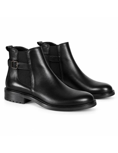 Botines Chelsea de piel con hebilla color negro
