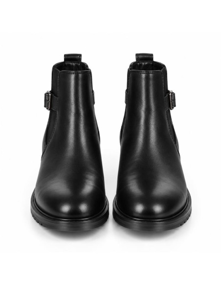 Botines Chelsea de piel con hebilla color negro