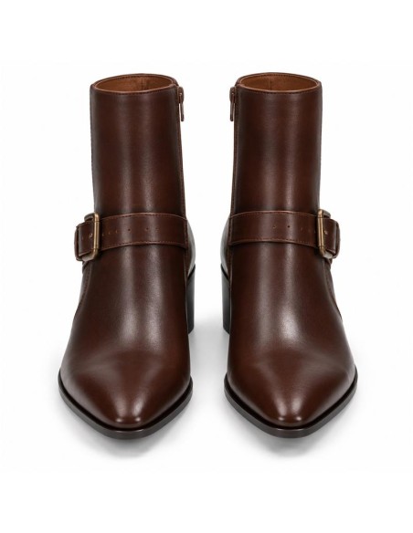 bottines femme de peau marron W-POLANTE-BROWN