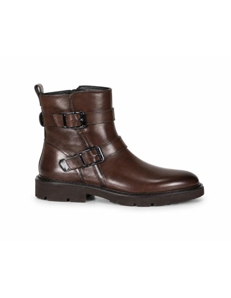 Brown leather women's boots