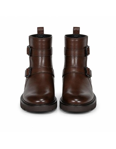 Brown leather women's boots