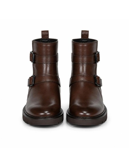 Brown leather women's boots