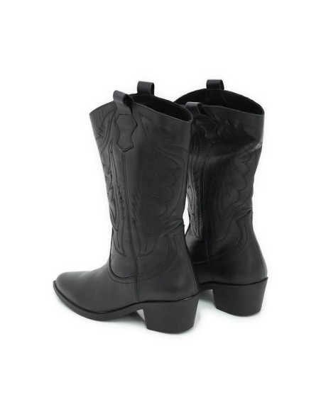 Black leather Women's high boots