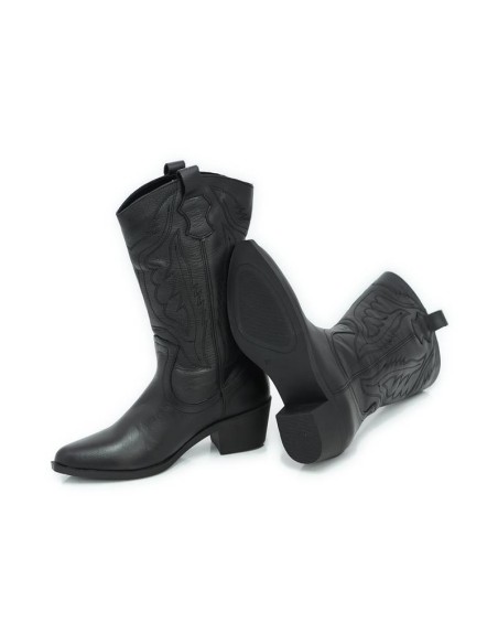 bottes femme de peau le noir W-RENAVA-BLACK