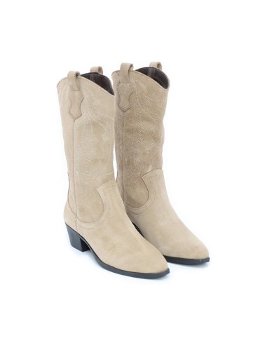 bottes femme suède cuir W-SACH-BEIGE