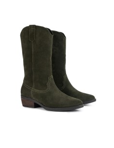 Green suede Women's high boots 2