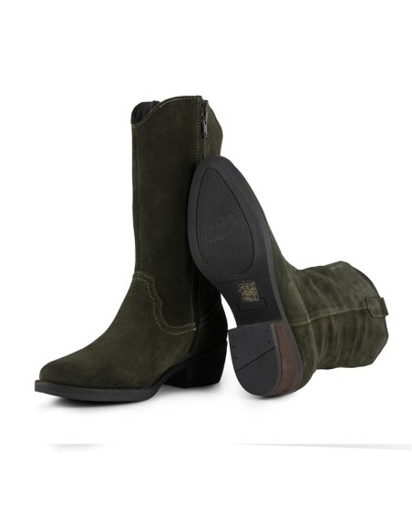 Green suede Women's high boots