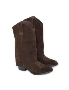 Brown suede Women's high boots 2