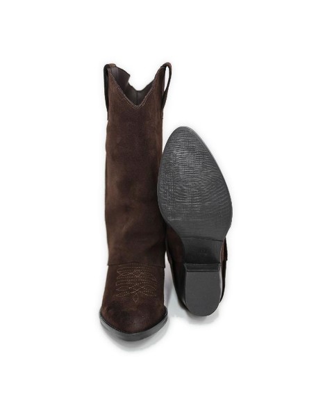 Botas de mujer de ante con maría color marrón