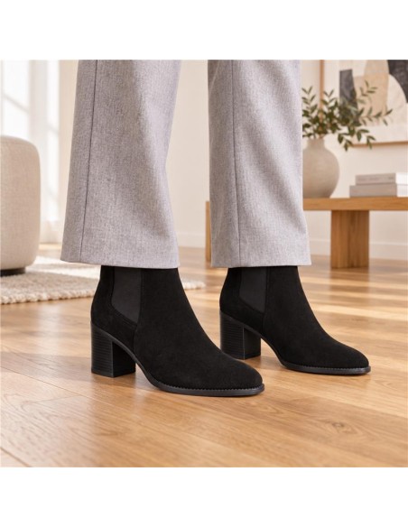 bottines femme suède le noir W-SANDORA-BLACK
