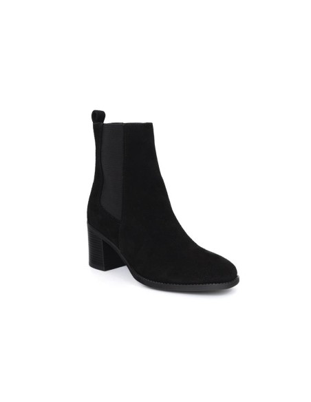 Botines de mujer de ante acabado a mano color negro