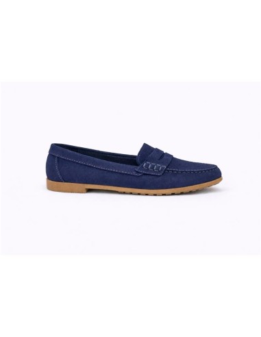 femmes mocassins suède bleu W-SANUCA-NAVY