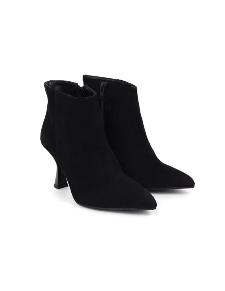 Botines de mujer de ante liso color negro