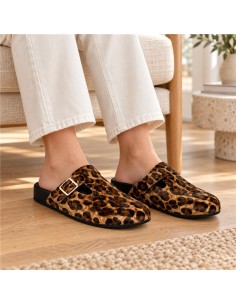 Brown leather women's sandals