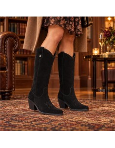 Black suede Women's high boots