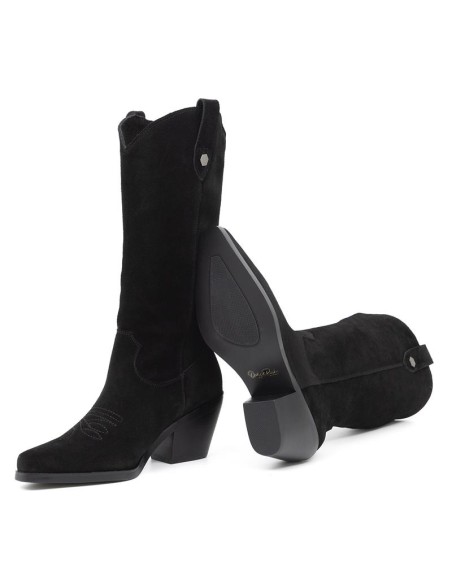 bottes femme suède le noir W-SERENO-BLACK