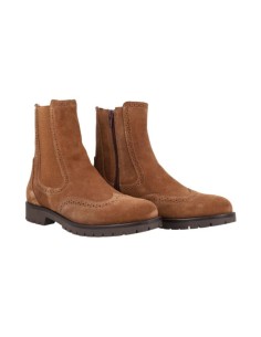Botines de mujer de ante suaves al tacto color cuero 2