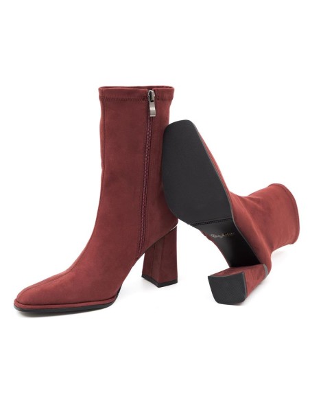 Burgundy suede Women's high boots
