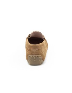 Mocasines de mujer de ante con hebilla color cuero 2