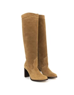 Beige suede Women's high boots 2
