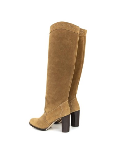 Beige suede Women's high boots
