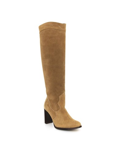 Beige suede Women's high boots