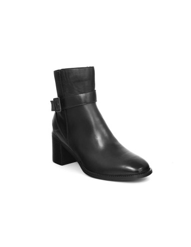 Botines de mujer de piel acabado a mano color negro