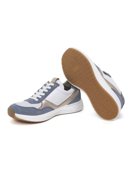 Deportivo de mujer de ante con cremallera color azul