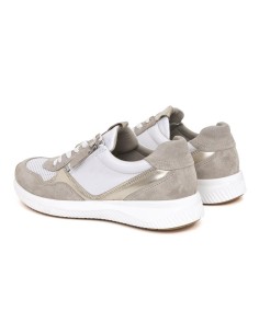Deportivo de mujer de ante con cremallera color blanco 2