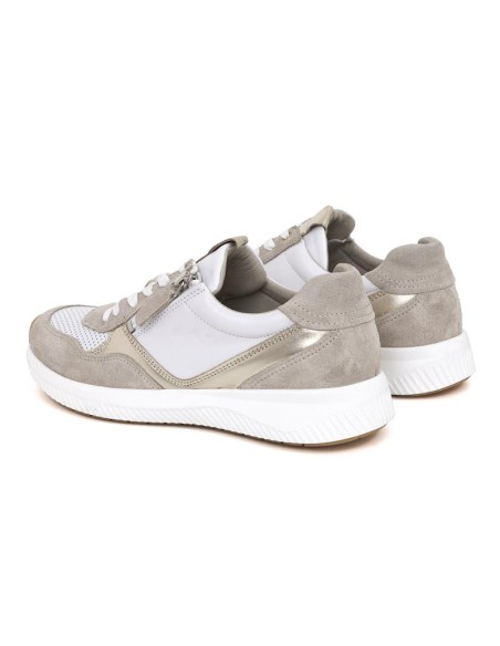 Deportivo de mujer de ante con cremallera color blanco