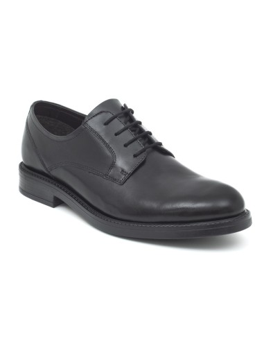 Black leather derby