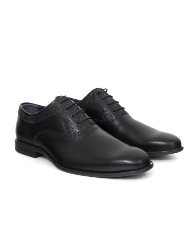 Oxford de piel con costura color negro
