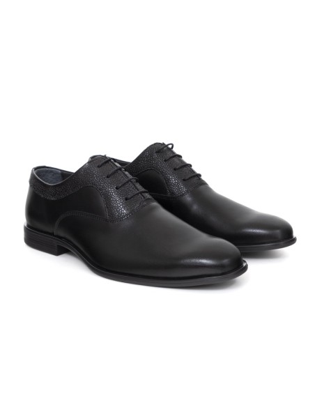 Oxford de piel con costura color negro