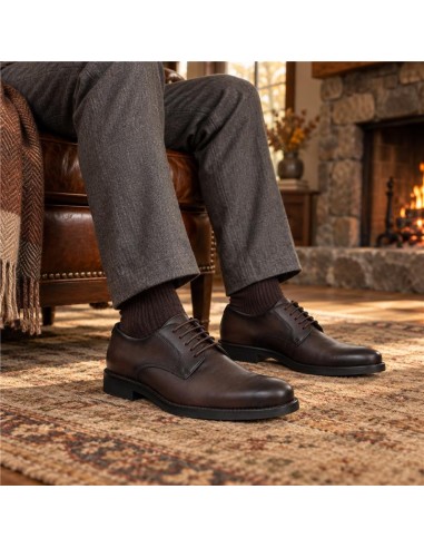 Derby de peau marron ILVANO-BROWN