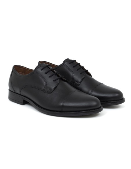 Black leather derby