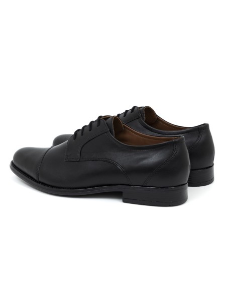 Black leather derby
