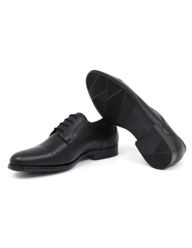 Black leather derby
