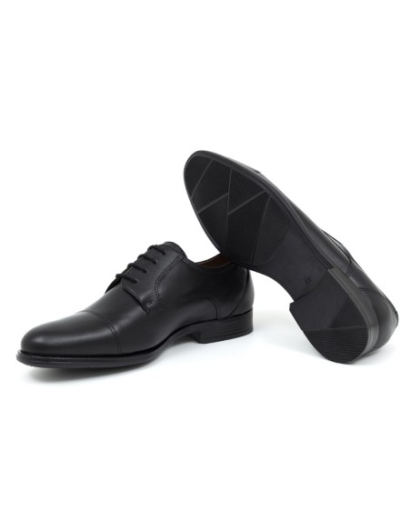 Black leather derby
