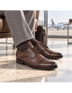 Brown leather derby