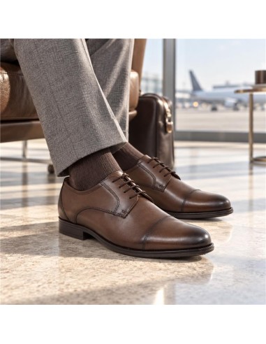 Brown leather derby