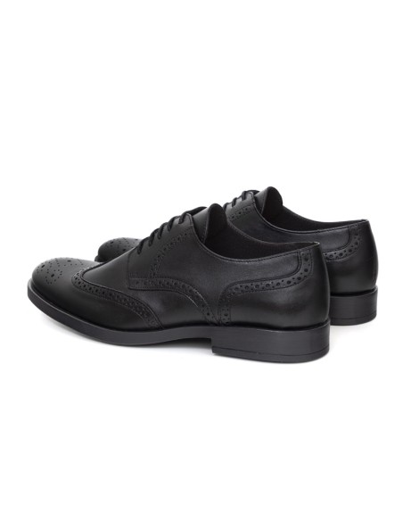 Black leather derby