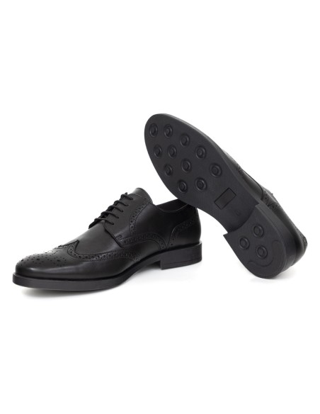 Black leather derby