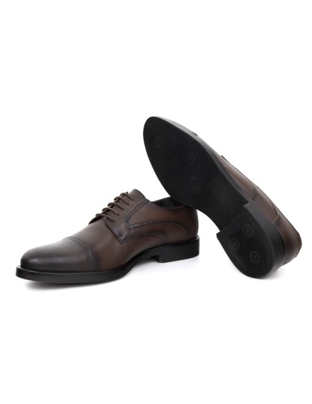 Derby de peau marron LIBRATO-TESTA