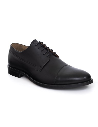 Black leather derby