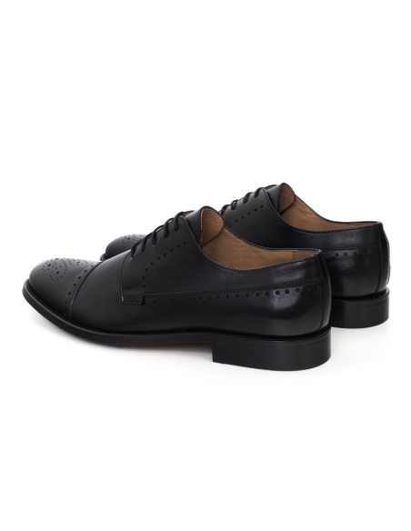 Black leather derby