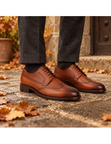 Derby de peau marron OLVERA-CUERO