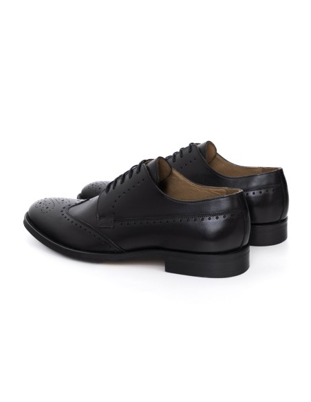 Black leather derby