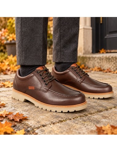 Brown leather derby