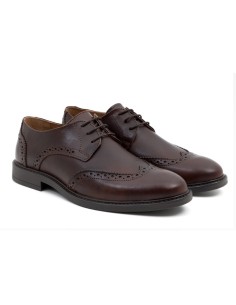 Derby de piel brogado color marrón 2