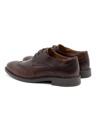 Derby de piel brogado color marrón